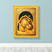 Mother of God Glykophilousa - Icon on Canvas Print キャンバスプリント (インサイチュ (ウッドフロア))