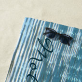 Mother of Groom抽象芸術反射、名前、青 ビーチタオル (インサイチュ)