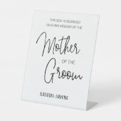 Mother of Groom Memorial Chair Reserved 結婚. 台座サイン (正面)