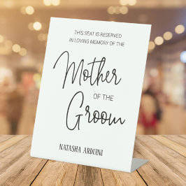 Mother of Groom Memorial Chair Reserved 結婚. 台座サイン