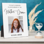 Mother of Groom Memorial Photo 救 A Seat 結婚's フォトプラーク (側面)