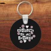 Mother of Groom White on Black キーホルダー (正面)