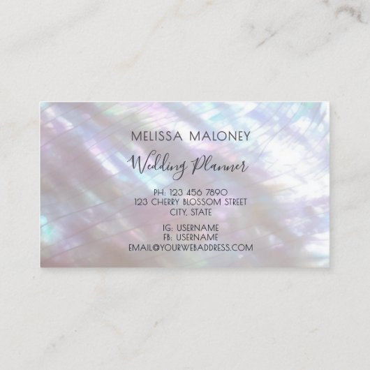 Mother-of-pearl  Monogram Shimmering 名刺 (裏面)