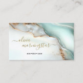 Mother of Pearl  Teal Gold Fluid Alcohol Ink 名刺 (正面)