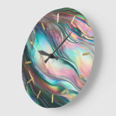 Mother of Pearl with Gold Tics ラージ壁時計 (傾斜)