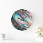 Mother of Pearl with Gold Tics ラージ壁時計 (ホーム)