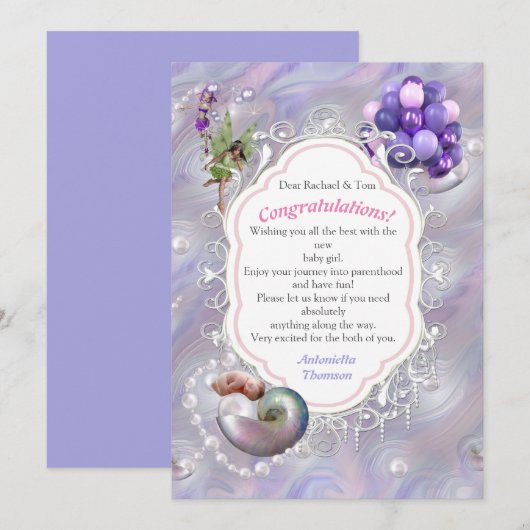 Mother of Pearls giving Birth to a Baby Girl サンキューカード (正面/裏面)