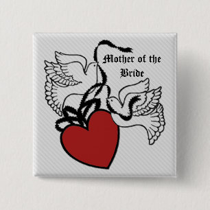 Mother Of The Brideハート鳩ボタン 缶バッジ