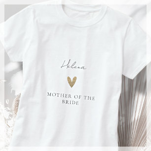 Mother of the Bride金ゴールドハートモダンスクリプト Tシャツ