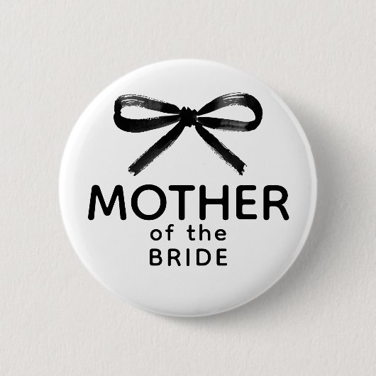 Mother of the Bride - Black Bow Whimsical 缶バッジ (正面)