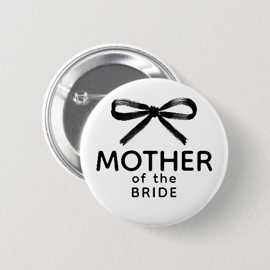 Mother of the Bride - Black Bow Whimsical 缶バッジ (正面&裏面)