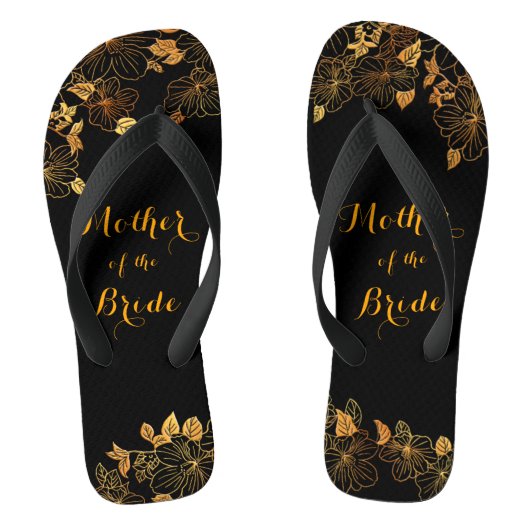 Mother of the Bride Black & Brades Pattern ビーチサンダル (フットベッド)