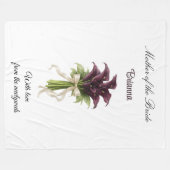 Mother of the Bride Calla Lily Wedding Party Gift  フリースブランケット (正面(横))