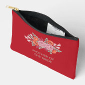 Mother of the Bride Floral Red Pouch アクセサリーポーチ (見開き)