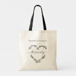 Mother of the Bride Floral Wildflowers Heart トートバッグ<br><div class="desc">Mother of the Bride Floral Wildflowers Heart Tote Bag. This design belongs to the Wildflowers Heart in Black collection for your wedding day and has been designed in Black on a clean background, which is a current trend for an ancient, elegant and modern wedding. Soft lines have been applied to...</div>