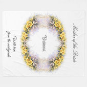 Mother of the Bride Freesia Wreath Wedding Gift  フリースブランケット (正面(横))