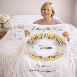 Mother of the Bride Freesia Wreath Wedding Gift  フリースブランケット