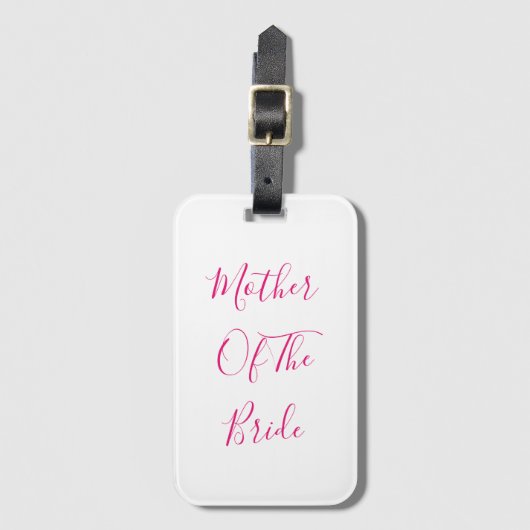 Mother Of The Bride Gift Wedding Favor Pink White ラゲッジタグ (正面縦)