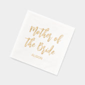 Mother of the Bride Gold White Wedding 箔ナプキン (左)