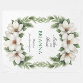 Mother of the Bride Magnolia Wedding Gift   フリースブランケット (正面(横))