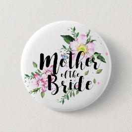 Mother of the Bride Pinkフローラ水結婚色 缶バッジ