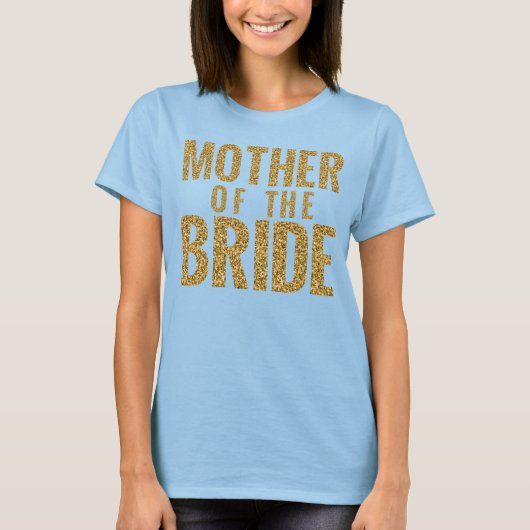 Mother of the Bridgeシミュレート金ゴールドグリッターブロック Tシャツ (正面)