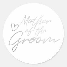 Mother of the Groom – シルバーのホイルフェイクシール ラウンドシール