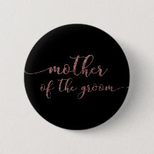 "Mother of the Groom"バラ金ゴールドグリッターオンブラック