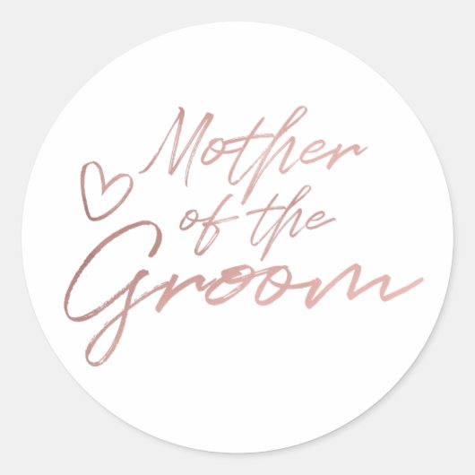 Mother of the Groom -バラ金ゴールドホイルフェイクシール ラウンドシール (正面)