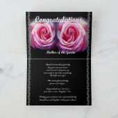 MOTHER of the GROOM -結婚お祝い カード (内部)