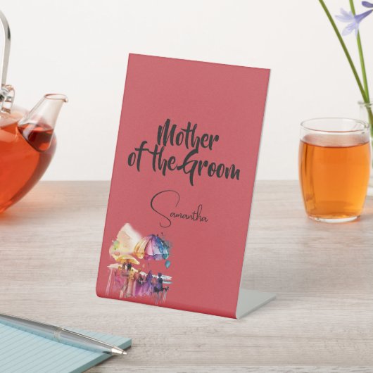 Mother of the Groom – 編集可能文字オンcerise 台座サイン (インサイチュ)