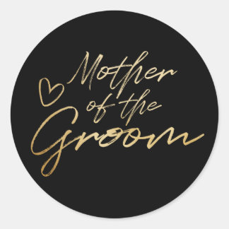 Mother of the Groom -金ゴールドフォイルフェイクシール ラウンドシール