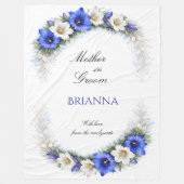 Mother of the Groom Anemone Wreath Wedding Gift  フリースブランケット (正面)