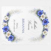 Mother of the Groom Anemone Wreath Wedding Gift  フリースブランケット (正面(横))