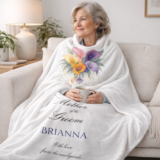 Mother of the Groom Calla Lilies Wedding Gift  フリースブランケット