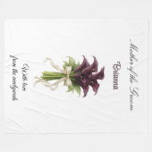 Mother of the Groom Calla Lily Wedding Party Gift フリースブランケット (正面(横))