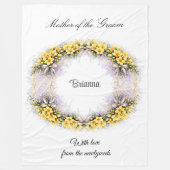 Mother of the Groom Freesia Wreath Wedding Gift  フリースブランケット (正面)