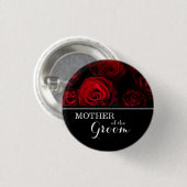 "Mother of The Groom" Wedding Red Roses 缶バッジ (正面&裏面)