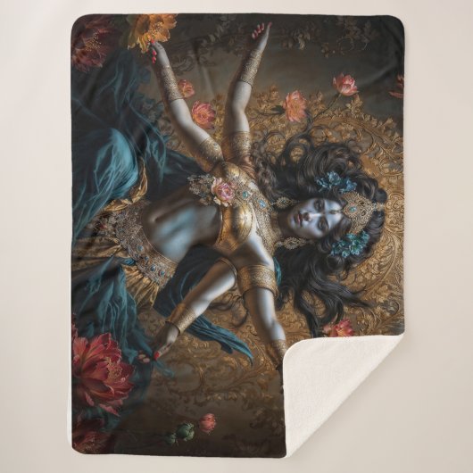Mother of the Three Worlds Goddess Kali シェルパブランケット (正面)
