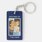 Mother Of The Year パーソナライズされたカスタム Photo Mommy キーホルダー (裏面)