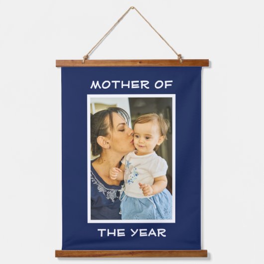 Mother Of The Year パーソナライズされたカスタム Photo Mommy 吊り下げ型タペストリー (正面)