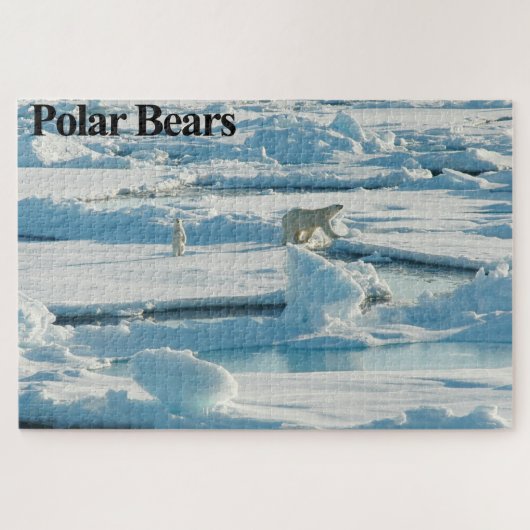 Mother Polar Bear and Cub Jigsaw Puzzle ジグソーパズル (横)