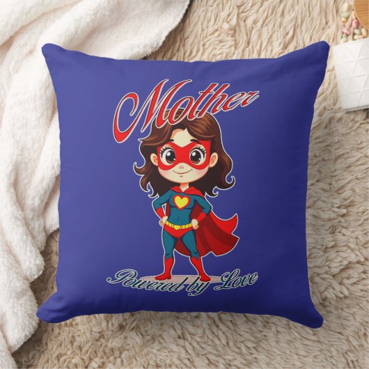 Mother Powered by Love – Supermom Art クッション (ブランケット)