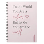 Mother Quote Typography Pink ノートブック (正面)