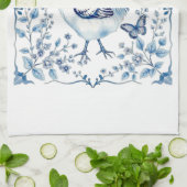 Mother’s Day Blue Porcelain Farmhouse Chicken キッチンタオル (折り畳み)