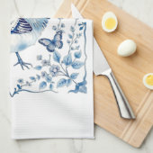 Mother’s Day Blue Porcelain Farmhouse Chicken キッチンタオル (四つ折り)