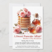 Mother’s Day Breakfast Invitation – Pancakes Roses 招待状 (正面)
