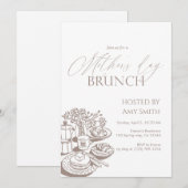 Mother’s Day Brunch Neutral Line 招待状 (正面/裏面)