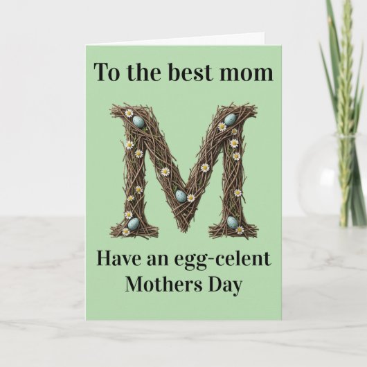 Mother’s Day Card Cute Rustic Floral Letter カード (正面)