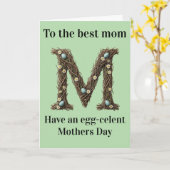 Mother’s Day Card Cute Rustic Floral Letter カード (黄色い花)